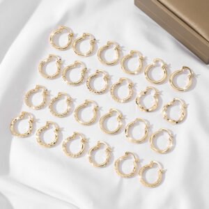 Mini Geometric Hammered-Effect 18K Gold-Plated Earrings