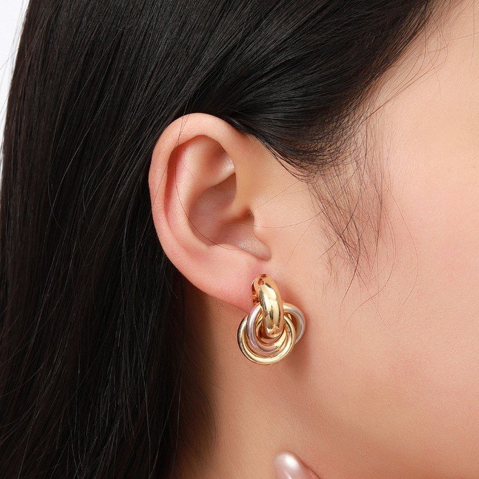 Textured Double-layer Metal Wrap Earrings